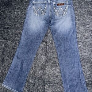 Wrangler Cowgirl Y2K Denim Jeans with Embroidered Pockets Bootcut 3/32